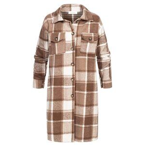 Oversized Plaid Shacket Flannel Jacket